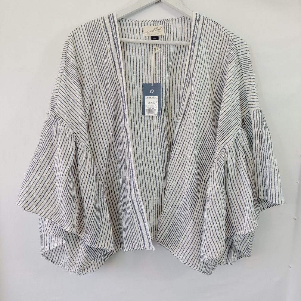 New Universal Thread Cover Up One Size Beige Navy